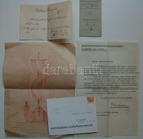 cca 1930 Bozó Gyula grafikus cserkész havi-járulék könyve + 3 db egyéb cserkészirat és rajz