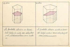 1894-1895 Kondrács Gusztáv II. osztályos r. tanuló mértani rajzfüzete 1894-5. Nagy-Kállói M. Kr. A. ...