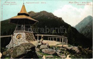 Tátra, Magas-Tátra, Vysoké Tatry; Középorom, Nagyszalóki csúcs, Szilágyi emlék. Franz Pietschmann Nr. 2136. / monument