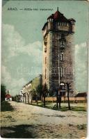 1918 Arad, Attila téri víztorony. Vasúti levelezőlapárusítás 2026. 1917. / water tower (r)