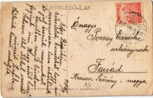 1918 Arad, Attila téri víztorony. Vasúti levelezőlapárusítás 2026. 1917. / water tower (r)