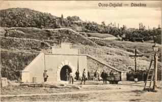 Désakna, Ocna Dejului; II. Bemenet a sóbányába, Lajos Tárna, iparvasút, csille, feszület / mine entry, mine cart, industrial railway