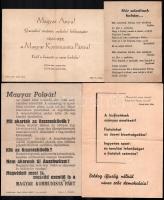 cca 1950 6 db kommunista röplap és 3 db cédula