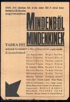 1948 Mindenkiből mindenkinek tarka est plakát, hajtott, szakadásokkal, 42×29 cm