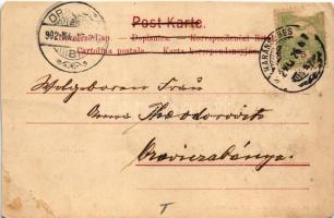 1902 Karánsebes, Caransebes (?); Gruss aus Infanterie Angriff / Cs. és kir. gyalogos katonák kiképzé...