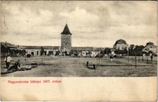 1912 Nagyszalonta, Salonta; látkép 1907-ben, Fő tér / square in 1907 (EK)