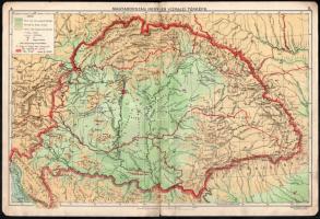 cca 1941-44 Magyarország hegy és vízrajzi térképe a visszacsatolt területekkel, M. Földrajzi Intézet. 27,5x40 cm, 1:2.500.000. Részben javított szakadással.