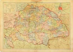 cca 1930 Magyarország politikai térképe, M. kir. Állami Térképészet. 28,5x42,5 cm, 1:2.500.000. Kissé foltos, javított szakadással.