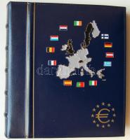 Leuchtturm gyűrűs album, benne 6db albumlap, euró forgalmi pénzek gyűjtéséhez, jó állapotban