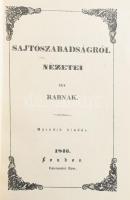 Táncsics Mihály: Sajtószabadságról nézetei egy rabnak. Supka Géza tanulmányával. Bp.,[1947.], Új Idő...