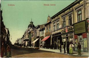 Craiova, Strada Unirei / street view, shops of L. Mischonzniky & Co., J. Benvenisti, J. Manglescu, fashion store (EK)
