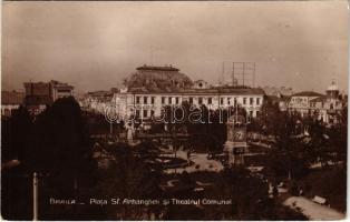 Braila, Piata Sf. Arhangheli si Theatrul Comunal / square, theatre (EK)