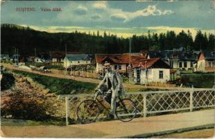 1917 Busteni, Valea Alba / valley, bridge, man with bicycle, villa + K.k. Landsturm-Etappen-Bataillon Nr. 489. (EK)