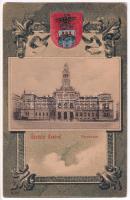 1902 Arad, Városháza. Szecessziós címeres litho keret / town hall. Art Nouveau, litho frame with coat of arms (EK)