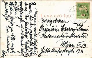 1908 Lippa, Lipova; Marosparti sétány, csendőrök. 3067. (W.L. ?) Zeitler Lajos kiadása / Promenade a...