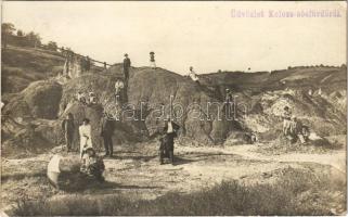 1910 Kolozs, Kolozs-sósfürdő, Kolozsfürdő, Cojocna; kirándulók / tourists. photo