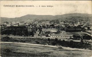 1911 Marosludas, Ludosul de Mures, Ludus; látkép. 6235. Glück József kiadása / general view (EK)