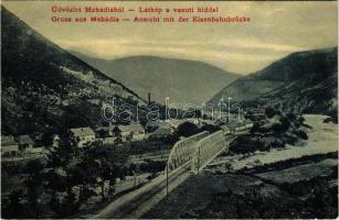 1908 Mehádia, Mehadia; vasúti híd. W.L. 1496. Brauch A. Fia kiadása / general view, railway bridge (EK)