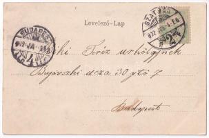 1903 Szatmárnémeti, Szatmár, Satu Mare; Városi kioszk. Reizer János kiadása. Szecessziós litho keret...