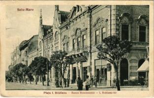 1906 Szatmárnémeti, Szatmár, Satu Mare; Piata I. Bratianu, Banca Romaneasca / I. Bratianu tér, Román bank / square, bank (EK)