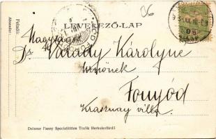 1905 Herkulesfürdő, Baile Herculane; Herkules tér, Sarolta fürdő, Jäger Emil üzlete. Deixner Fanny k...