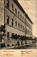 1908 Budapest IV. Újpest, Polgári leány iskola. Schön Bernát kiadása (Rb)