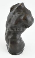 Jelzés nélkül: Férfi torzó. Bronz, hibátlan, m: 19 cm