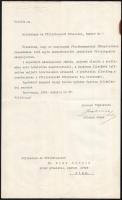 1934 Esztergom, Serédi Jusztinián (1884-1945) bíboros adományozó okirata dr. Kiss Károly, a bécsi Pázmáneum rektora részére, saját kezű aláírásával, hajtva