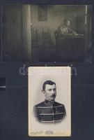 cca 1890 Katona keményhátú és papír fotója  / Hungarian soldier vintage photo 7x11 cm