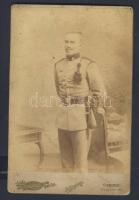 cca 1900 Katona keményhátú fotó  / Hungarian soldier vintage photo 11x17 cm