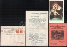 1937 Csobánka, a Szentkúti kápolna építőbizottságának levele, a kegyhely történetét ismertető füzettel, képeslappal, borítékkal