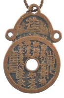 Kína DN öntött bronz érem, amulett replika (71x46mm) T:2 China ND cast bronze medallion, amulet replica (71x46mm) C:XF