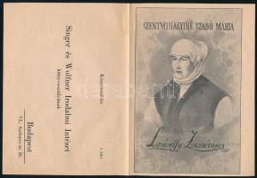 1937 Singer és Wolfner Irodalmi Intézet Rt. könyvismertető- / megrendelőlap (Szentmihályiné Szabó Má...
