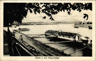 1941 Zenta, Senta; Tisza híd, uszoda. Manity Grujo kiadása / Tisa bridge, swimming pool (EK) + Porto