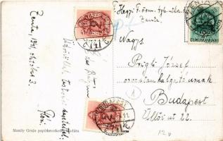 1941 Zenta, Senta; Tisza híd, uszoda. Manity Grujo kiadása / Tisa bridge, swimming pool (EK) + Porto