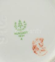 Hollóházi márvány mintás porcelán tálka, jelzett, apró kopásnyomokkal, m: 6 cm