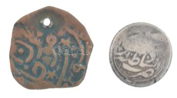Irán (Perzsia) 1865. (1281.) 1Q Ag (4,90g) + Indiai Államok(?) Cu érme (2,51g) ly. T:2-
Iran (Persi...
