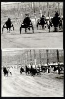 A lovin - Lóveseny, ügető Wonke Rezső 3 db pecséttel jelzett vintage fotóművészeti alkotása 18x13 cm