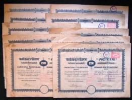 1918. "Magyar Asphalt Részvénytársaság" részvénye 200K-ról (20x), szelvényekkel, benne egy...