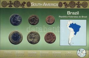 Brazília 2004-2005. 1c, 5c, 10c, 25c, 50c, 1R bemutató szettben T:1