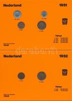 Hollandia 1948-1953. 1c-25c öt különböző év nem hivatalos forgalmi összeállításai narancssárga karto...