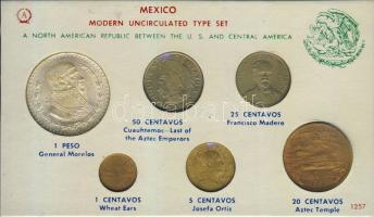 Mexikó 1963-69. 1c, 5c, 20c, 25c, 50c, 1P bemutató szettben T:1,2
