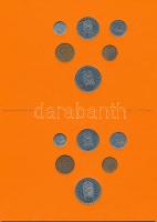 Hollandia 1971-1975. 1c-2 1/2G öt különböző év nem hivatalos forgalmi összeállítása, narancssárga ka...