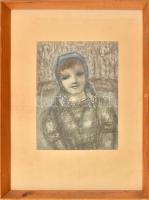 Abonyi Arany, Marton Sándorné (1899-1967): Sárga arcú leány. Pasztell, papír, jelezve balra lent, üvegezett fakeretben. 30,5x23 cm.