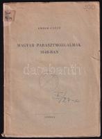 Ember Győző: Magyar parasztmozgalmak 1848-ban. Bp., 1949., Szikra. Kiadói papírkötés, kissé szakadt borítóval, volt könyvtári példány.