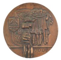 1973. Szolnoki Kulturális Hetek kétoldalas bronz emlékérem (102mm) T:1-