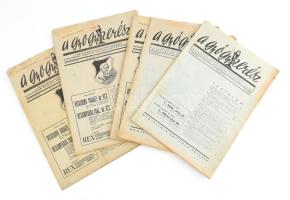 1948-1949 A gyógyszerész c. folyóirat 5 db száma, vegyes állapotban