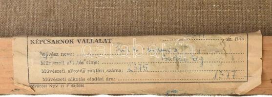 Kántor Lajos (1922-2013): Budai táj, 1960. Olaj, vászon, jelezve jobbra lent. Hátoldalán Képcsarnok ...