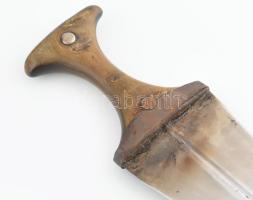 Dzsambia tőr, dísz övvel, észak Jemen, 1960 körül, szép állapotban, h: 35 cm