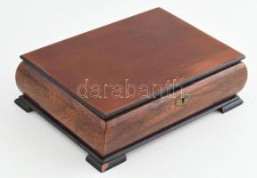 Régi asztali fadoboz, kis kopásokkal, 20x28x9 cm